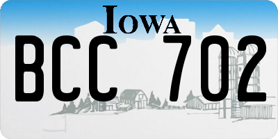IA license plate BCC702