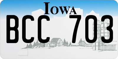 IA license plate BCC703