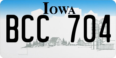 IA license plate BCC704