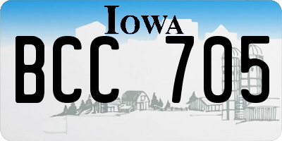 IA license plate BCC705