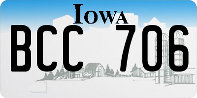 IA license plate BCC706