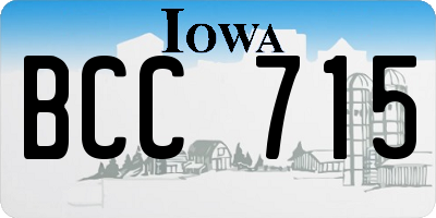 IA license plate BCC715