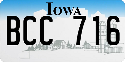 IA license plate BCC716