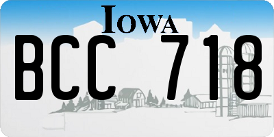 IA license plate BCC718