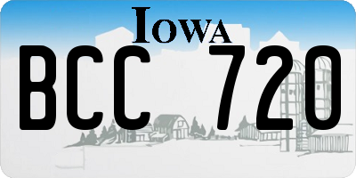 IA license plate BCC720
