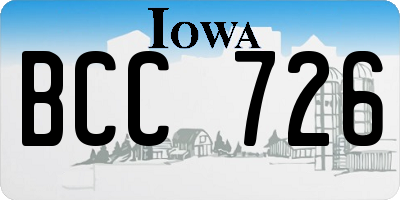 IA license plate BCC726