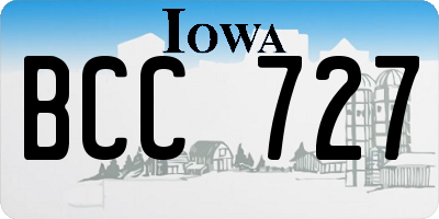 IA license plate BCC727