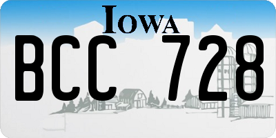 IA license plate BCC728