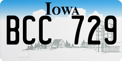 IA license plate BCC729