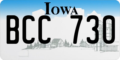 IA license plate BCC730