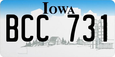 IA license plate BCC731