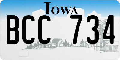 IA license plate BCC734