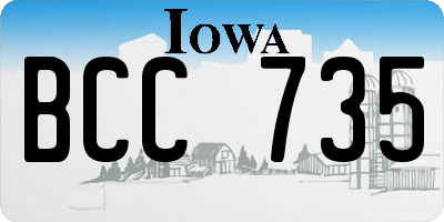 IA license plate BCC735