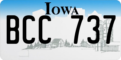IA license plate BCC737