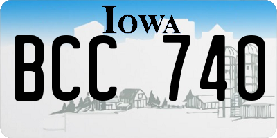 IA license plate BCC740