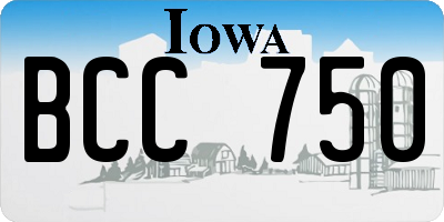IA license plate BCC750
