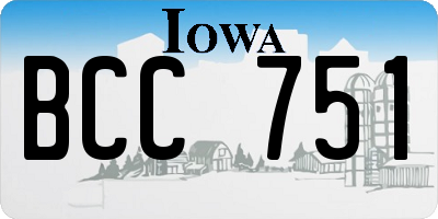 IA license plate BCC751