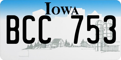 IA license plate BCC753