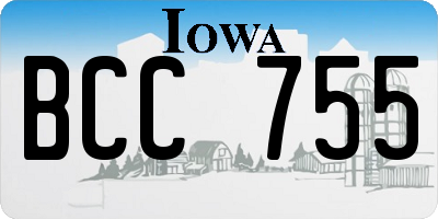IA license plate BCC755