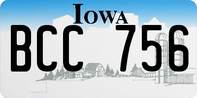 IA license plate BCC756