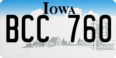 IA license plate BCC760