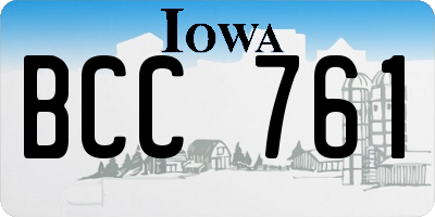 IA license plate BCC761