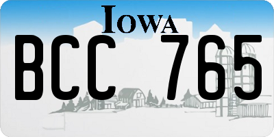 IA license plate BCC765