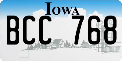 IA license plate BCC768