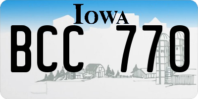 IA license plate BCC770