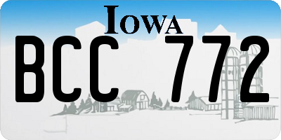 IA license plate BCC772