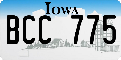 IA license plate BCC775