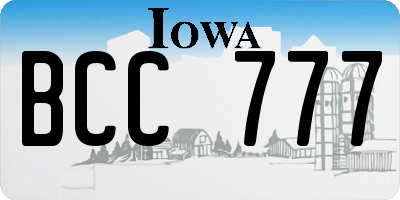 IA license plate BCC777