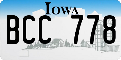 IA license plate BCC778