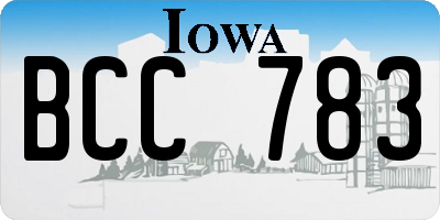 IA license plate BCC783