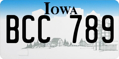 IA license plate BCC789