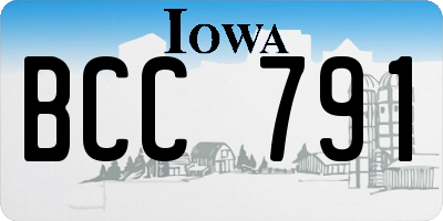 IA license plate BCC791