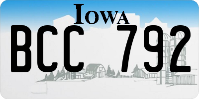 IA license plate BCC792