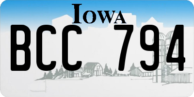 IA license plate BCC794