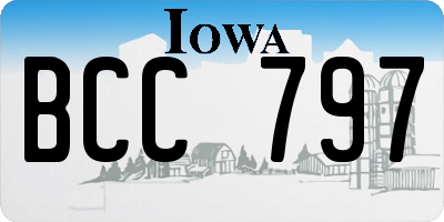 IA license plate BCC797