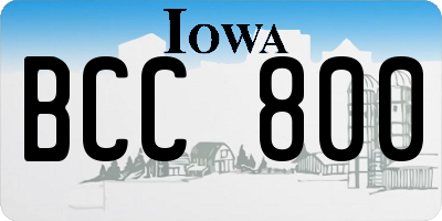 IA license plate BCC800