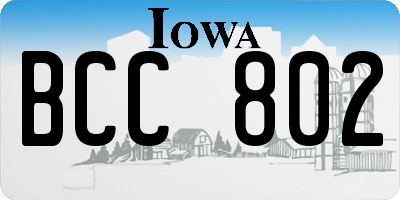 IA license plate BCC802