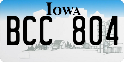 IA license plate BCC804
