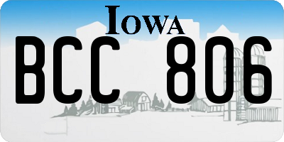 IA license plate BCC806