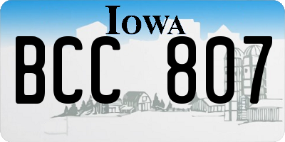IA license plate BCC807