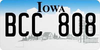 IA license plate BCC808