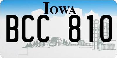 IA license plate BCC810