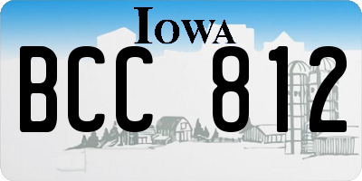 IA license plate BCC812