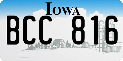 IA license plate BCC816
