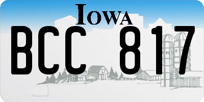 IA license plate BCC817