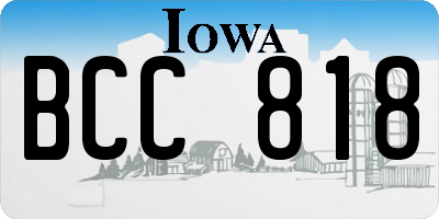 IA license plate BCC818